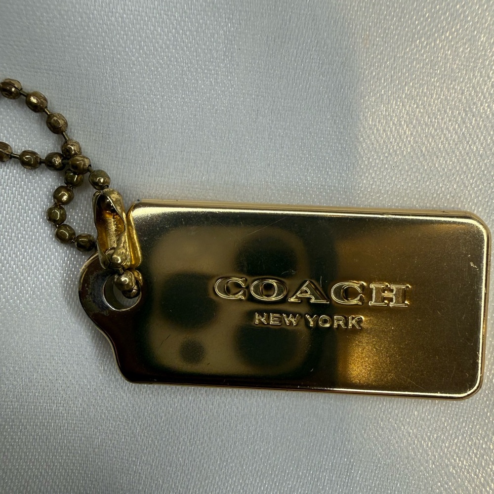 COACH THICK GOLD/BRASS METAL BAG CHARM KEYCHAIN HANGTAG - Picture 2 of 5